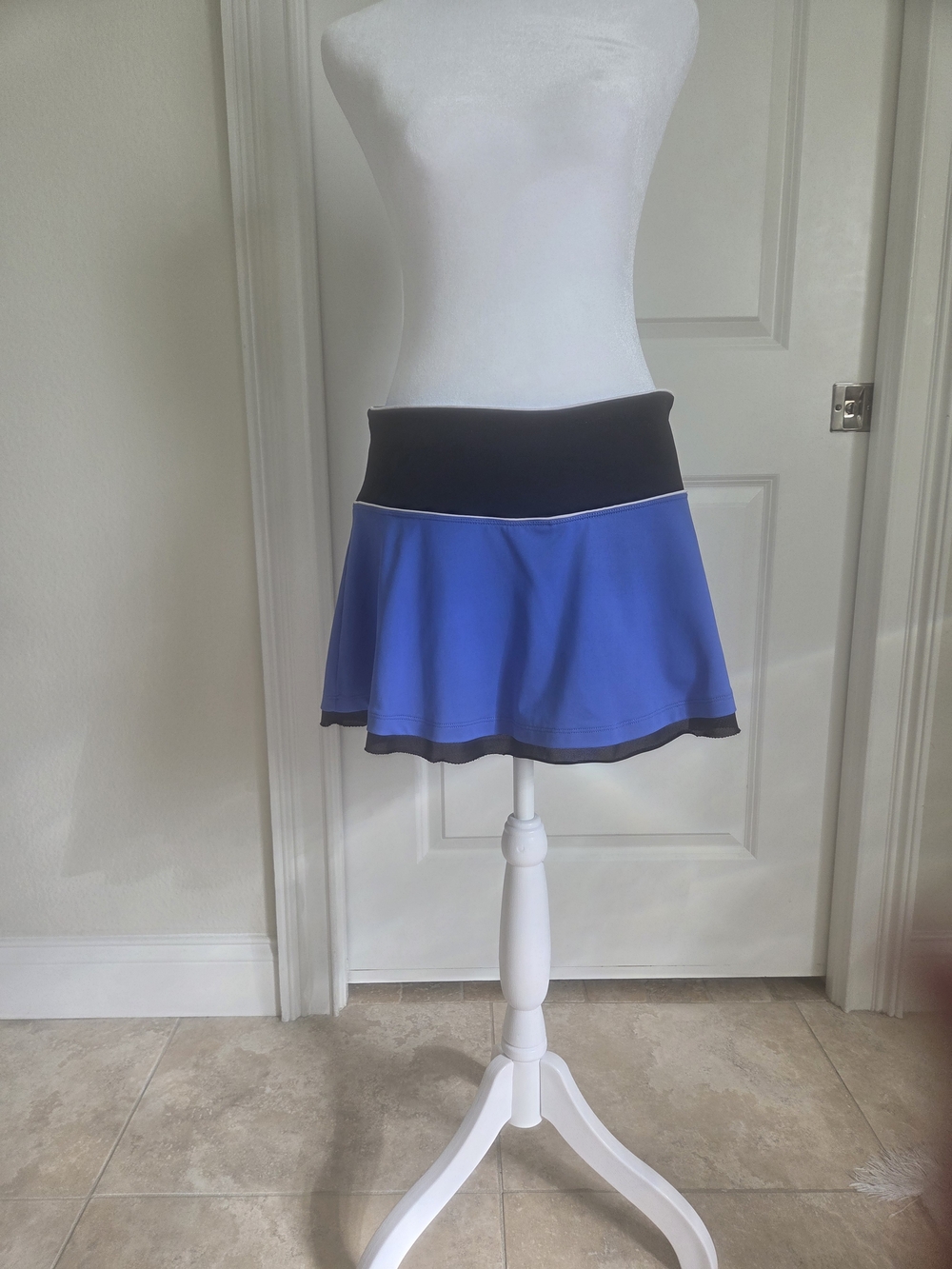 Avia Blue Skater Skirt with Black Waistband
